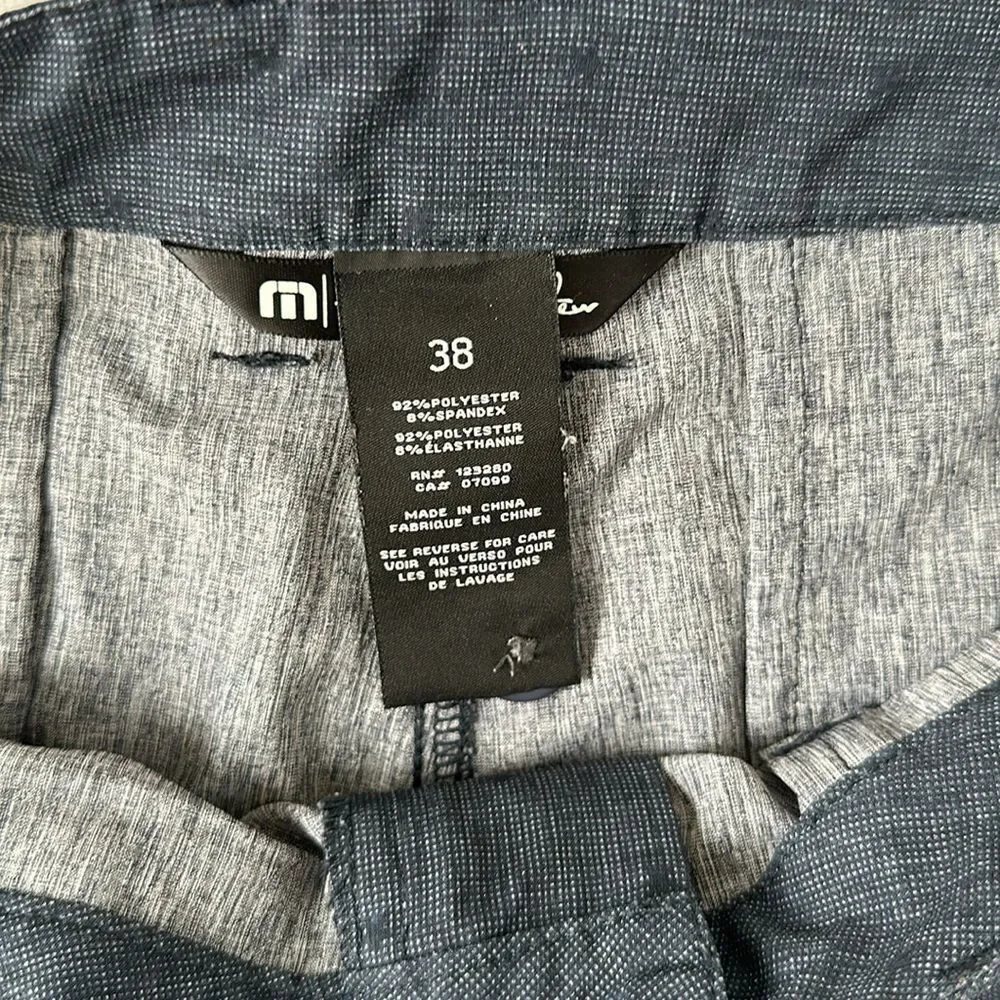 Travis Mathew Golf Shorts Men's Grey/blue/black Tonal Print‎ Size 38